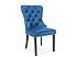 Jídelní čalouněná židle AUGUST velvet černá - modrá BLUVEL 86
