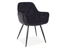 Jídelní čalouněná židle CHERRY MATT velvet černá - černá 99