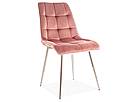 Jídelní čalouněná židle CHIC velvet chrom - růžová BLUVEL 52