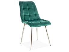 Jídelní čalouněná židle CHIC velvet chrom - zelená BLUVEL 78