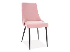 Jídelní čalouněná židle PIANO MATT velvet černá - růžová 63