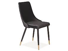 Jídelní čalouněná židle PIANO velvet černá + zlatá - černá BLUVEL 19