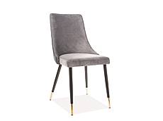 Jídelní čalouněná židle PIANO velvet černá + zlatá - šedá BLUVEL 14