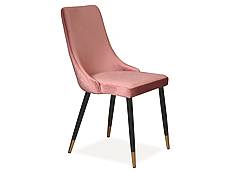Jídelní čalouněná židle PIANO velvet černá + zlatá - staro růžová BLUVEL 52