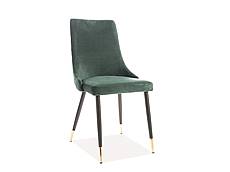 Jídelní čalouněná židle PIANO velvet černá + zlatá - zelená BLUVEL 78