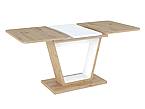 Jídelní rozkládací stůl 120(160)x80 dub Artisan / bílá mat NIGEL