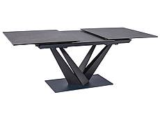 Jídelní rozkládací stůl 160(220)x90 černý efekt mramoru / černý mat SORENTO CERAMIC