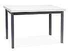 Jídelní stůl ADAM bílá mat / černá 100x60 cm.