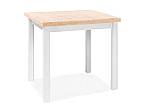 Jídelní stůl ADAM dub Artisan / bílá mat 90x65 cm