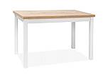 Jídelní stůl ADAM dub Lancelot / bílý mat 120x68 cm