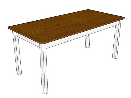 Jídelní stůl z masivu BERT, délka 175 cm - bílo-hnědý