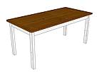 Jídelní stůl z masivu BERT, délka 175 cm - bílo-hnědý