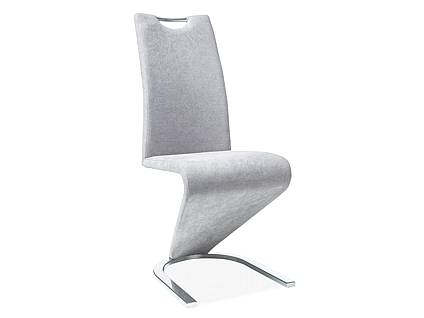 Jídelní židle H-090 - světle šedá látka/chrom