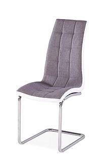 Jídelní židle H-103 - šedá/bílá látka