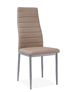 Jídelní židle H-261 - tmavě béžová/aluminium