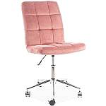 Kancelářská otočná židle Q-020 Velvet - ružová