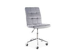 Kancelářská otočná židle Q-020 Velvet - šedá