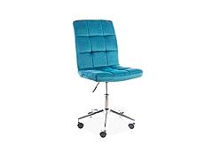 Kancelářská otočná židle Q-020 Velvet - tyrkysová