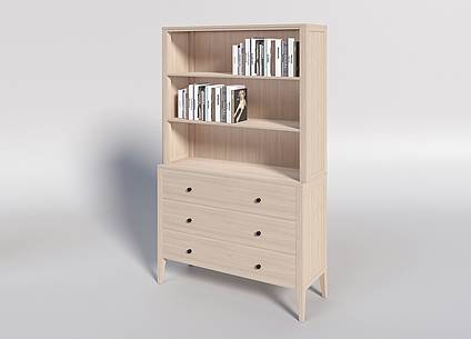 Knihovna MAROKO KRT5 z masivního buku: bezbarvý lak