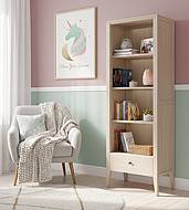 Knihovna z masivu se šuplíkem MAROKO RT1 přírodní buk