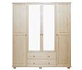 Kombinovaná skříň z masivu 02 se zrcadlem, Olše světlá