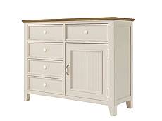 Komoda LEVANDE K7P SLIM z masivu krémová