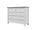Komoda LEVANDE K8P5S z masivu bílá