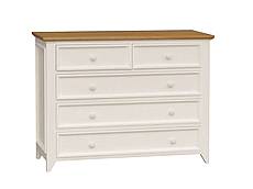 Komoda LEVANDE K8P5S z masivu krémová