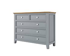 Komoda LEVANDE K8P5S z masivu šedomodrá