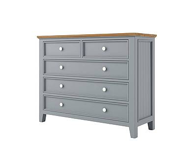 Komoda LEVANDE K8P5S z masivu šedomodrá