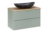 Koupelnová skříňka ASTER 80 cm zelená s umyvadlem