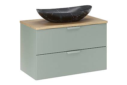 Koupelnová skříňka ASTER 80 cm zelená s umyvadlem
