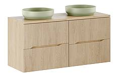 Koupelnová skříňka NORDIC CREMONA 120 cm s horní deskou a umyvadly