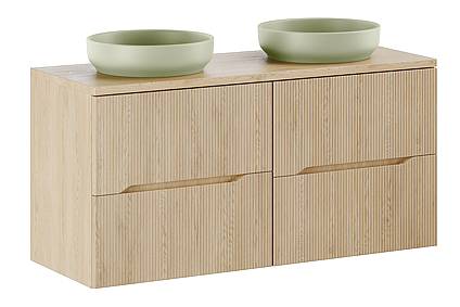 Koupelnová skříňka NORDIC CREMONA 120 cm s horní deskou a umyvadly