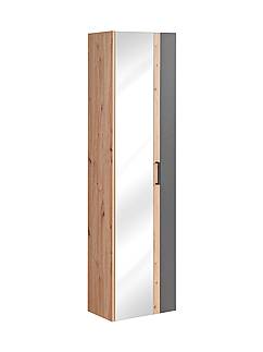 Koupelnová skříňka vysoká se zrcadlem 1D - 45 cm MADERA GREY