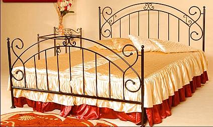 Kovová manželská postel Amanda 160 x200 cm - patina stříbrná