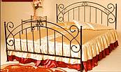 Kovová manželská postel Amanda 180 x200 cm - patina stříbrná