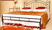 Kovová manželská postel Amanda bez předního čela 160 x200 cm - patina zlatá