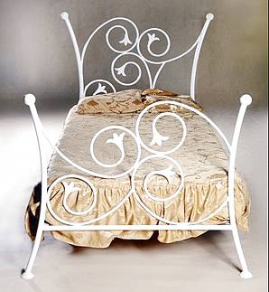 Kovová manželská postel Aurelia  160 x 200 - barva bílá