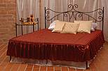 Kovová manželská postel Erika bez předního čela 160 x 200 cm - patina měděná