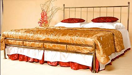 Kovová manželská postel Kajtek 180 x 200 cm - patina stříbrná