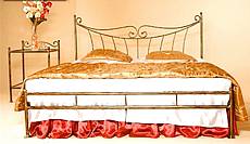 Kovová manželská postel Kornelie bez předního čela 160 x 200 cm - patina měděná