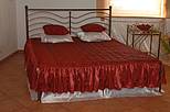 Kovová manželská postel Nikol bez předního čela 180 x 200 cm - patina stříbrná