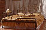 Kovová manželská postel Oáza  180 x 200 cm - patina stříbrná