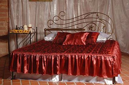 Kovová manželská postel Oáza bez předního čela 160 x 200 cm - patina zlatá