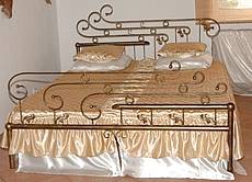 Kovová manželská postel Roxana 160 x 200 cm - patina měděná