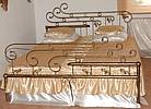 Kovová manželská postel Roxana 160 x 200 cm  - patina zlatá