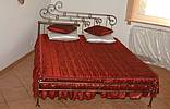 Kovová manželská postel Roxana bez předního čela 180 x 200 cm  - patina stříbrná