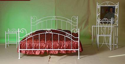 Kovová manželská postel Scarlet 160 x 200 cm - barva bílá