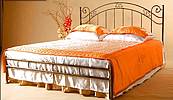Kovová manželská postel Scarlet bez předního čela 160 x 200 cm - patina stříbrná